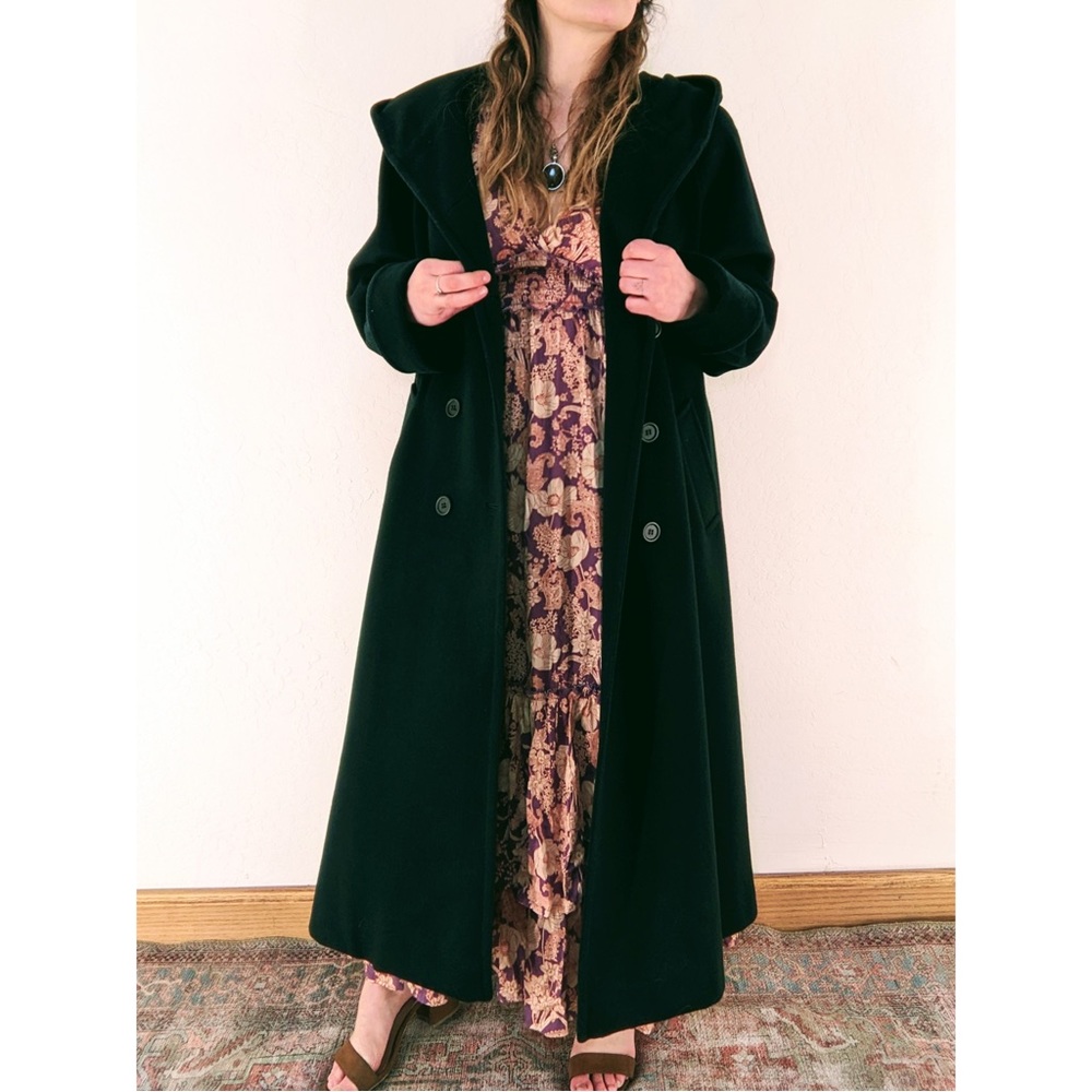 Vintage HALSTON Wool Coat Double Breasted Floor Length Maxi Women’s 6
